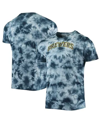 Men's New Era Navy Milwaukee Brewers Team Tie-Dye T-shirt