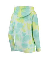 Women's New Era White Chicago Cubs Tie-Dye Full-Zip Hoodie