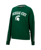 Women's Colosseum Heathered Green Michigan State Spartans Team Oversized Pullover Sweatshirt