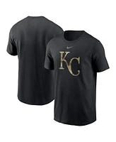 Men's Nike Black Kansas City Royals Camo Logo Team T-shirt