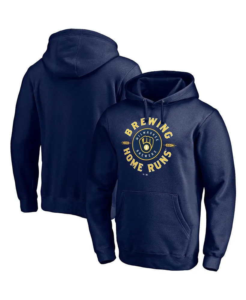 Men's Fanatics Navy Milwaukee Brewers Brewing Up Team Pullover Hoodie