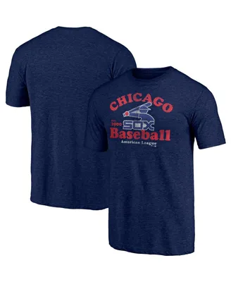 Men's Fanatics Heathered Navy Chicago White Sox Cooperstown Collection True Classics Tri-Blend T-shirt