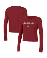 Women's Under Armour Garnet South Carolina Gamecocks Vault Cropped Long Sleeve T-shirt