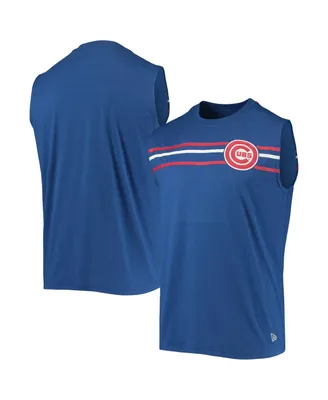 Men's New Era Heathered Royal Chicago Cubs Muscle Tank Top