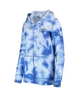 Women's New Era Royal Los Angeles Dodgers Tie-Dye Full-Zip Hoodie