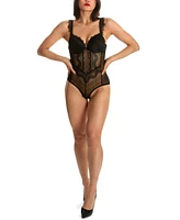 MeMoi Women's Odette Sheer Lingerie Bodysuit