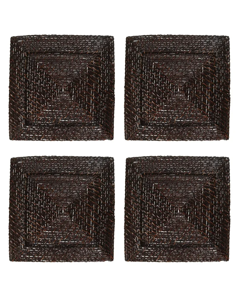 American Atelier 13" Square Charger Plates, Set of 4