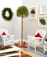 Christmas Palm Artificial Tree with Lights, 84"