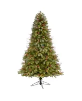 Lightly Frosted Big Sky Spruce Artificial Christmas Tree with Lights and Bendable Branches, 78"