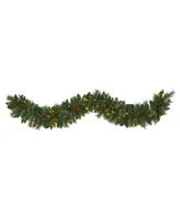 White Mountain Pine Artificial Garland with Lights and Pinecones, 72"