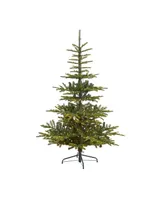 Layered Washington Spruce Artificial Christmas Tree with Lights and Bendable Branches, 72"