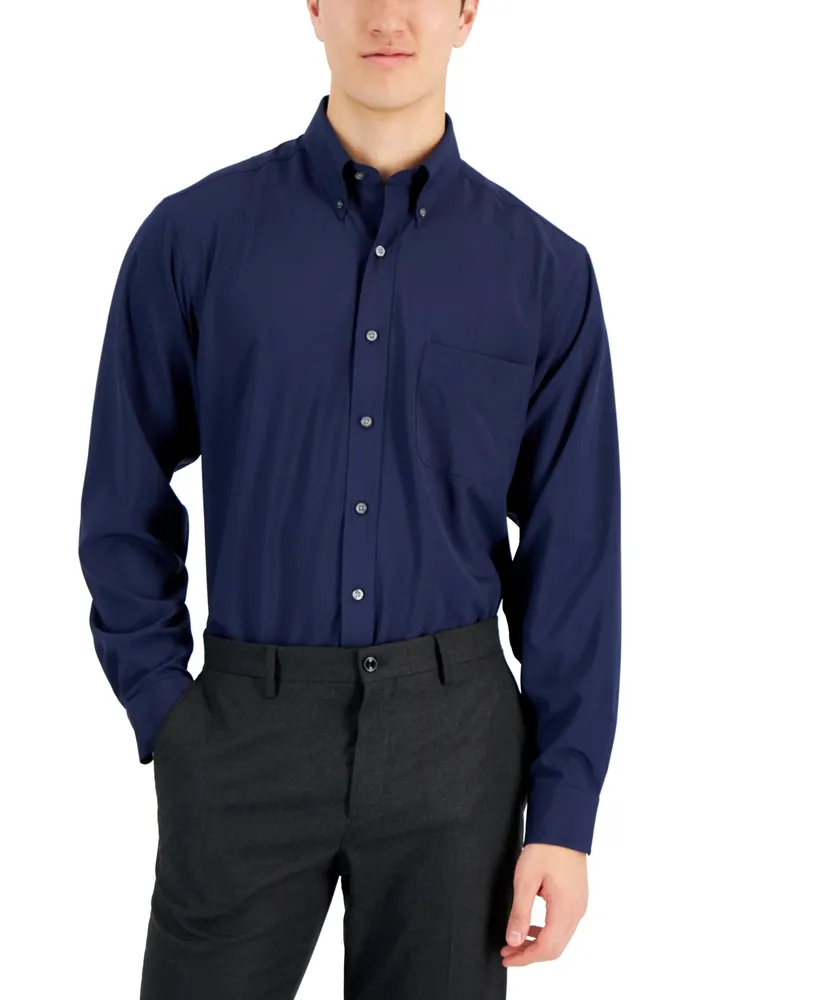 Club Room Men's Regular Fit Traveler Dress Shirt, Created for Macy's