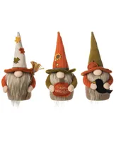 Glitzhome 13" Fall Fabric Gnome Set, 3 Piece