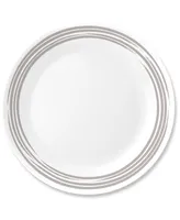 Corelle Brushed Silver-Tone Dinner Plate - White, Silvery