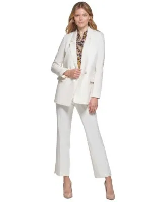 Tommy Hilfiger Womens Double Breasted Longline Blazer Cropped Wide Leg Pants