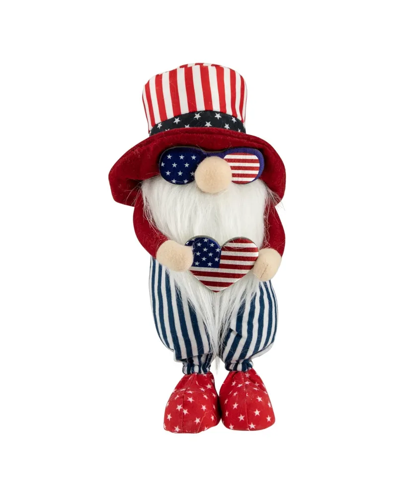 Patriotic Heart 4th of July Americana Gnome