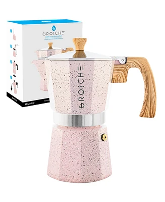 Grosche Milano Stone Stovetop Espresso Maker Moka Pot Cup