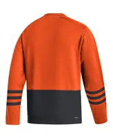 Men's adidas Orange Philadelphia Flyers Logo Aeroready Pullover Sweater