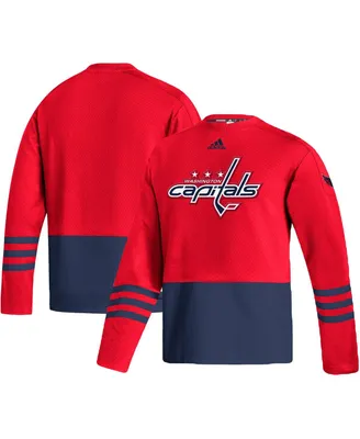 Men's adidas Red Washington Capitals Logo Aeroready Pullover Sweater