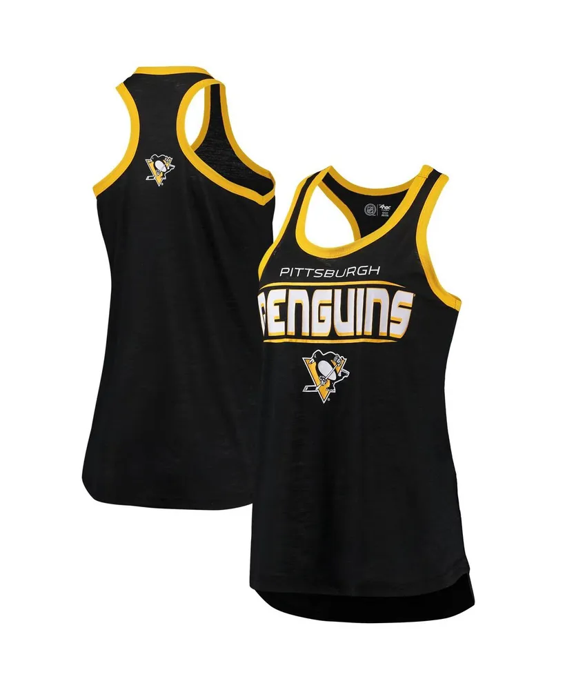 Women's G-iii Sports by Carl Banks Black Pittsburgh Penguins Showdown Slub Racerback Tank Top