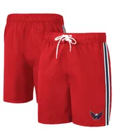 Men's G-iii Sports by Carl Banks Red and Navy Washington Capitals Sand Beach Swim Shorts