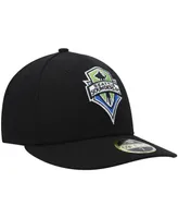 Men's New Era Black Seattle Sounders Fc Primary Logo Low Profile 59FIFTY Fitted Hat