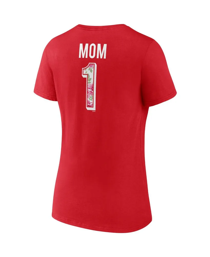 Women's Fanatics Red Washington Capitals Team Mother's Day V-Neck T-shirt
