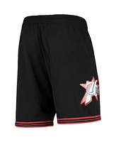 Men's Mitchell & Ness Black Philadelphia 76ers Primary Team Logo Hardwood Classics Swingman Shorts