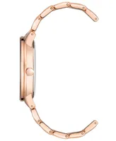 Anne Klein Women's Rose Gold-Tone Mixed Metal Link Bracelet Watch, 36mm