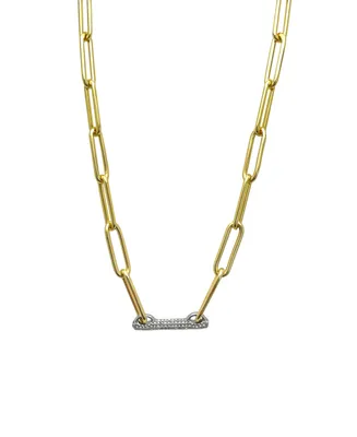 Vince Camuto Pave Bar Chain Necklace - Gold-Tone, Silver