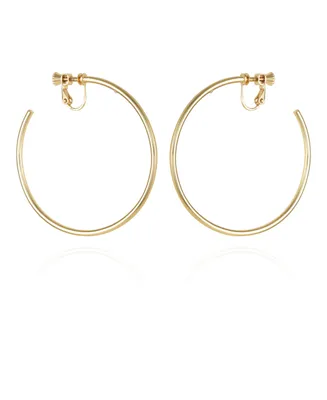 Vince Camuto Gold-Tone Clip-On Large Open Hoop Earrings - Gold