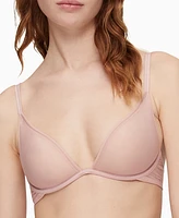 Calvin Klein Women's Sheer Marquisette Unlined Plunge Bra QF6727