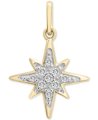 Wrapped Diamond Fancy Star Charm Pendant (1/20 ct. t.w.) in 10k Gold, Created for Macy's