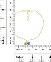 Hamsa and Evil Eye Anklet 14K Gold Plated or Sterling Silver