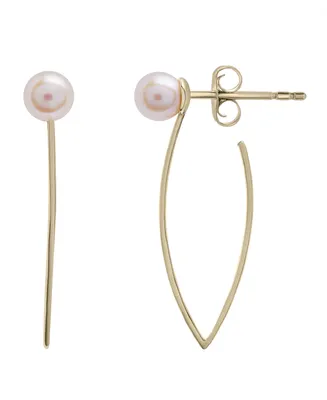 Cultured Freshwater Pearl (6mm) Fashion Earrings in 14K Yellow Gold