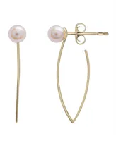 Cultured Freshwater Pearl (6mm) Fashion Earrings in 14K Yellow Gold