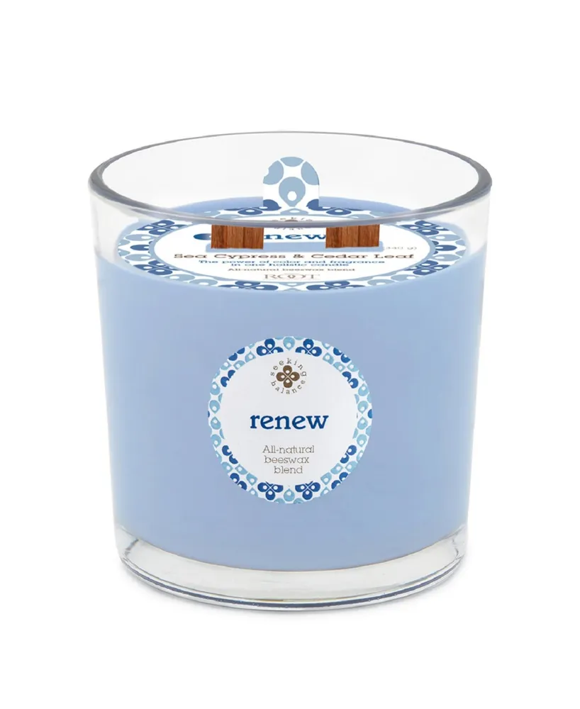 Seeking Balance 2 Wick Renew Seaside Cypress Cedar leaf Spa Jar Candle, 12 oz