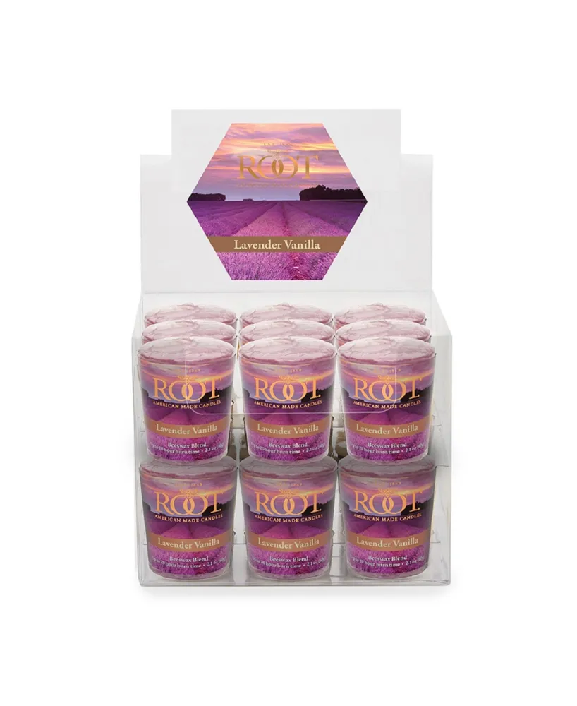 Votive Lavender Vanilla 20 Hour Candles Set, 18 Piece