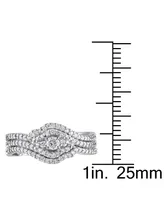 Diamond Cluster 3-Pc. Bridal Set (1/2 ct. t.w.) 14k White Gold