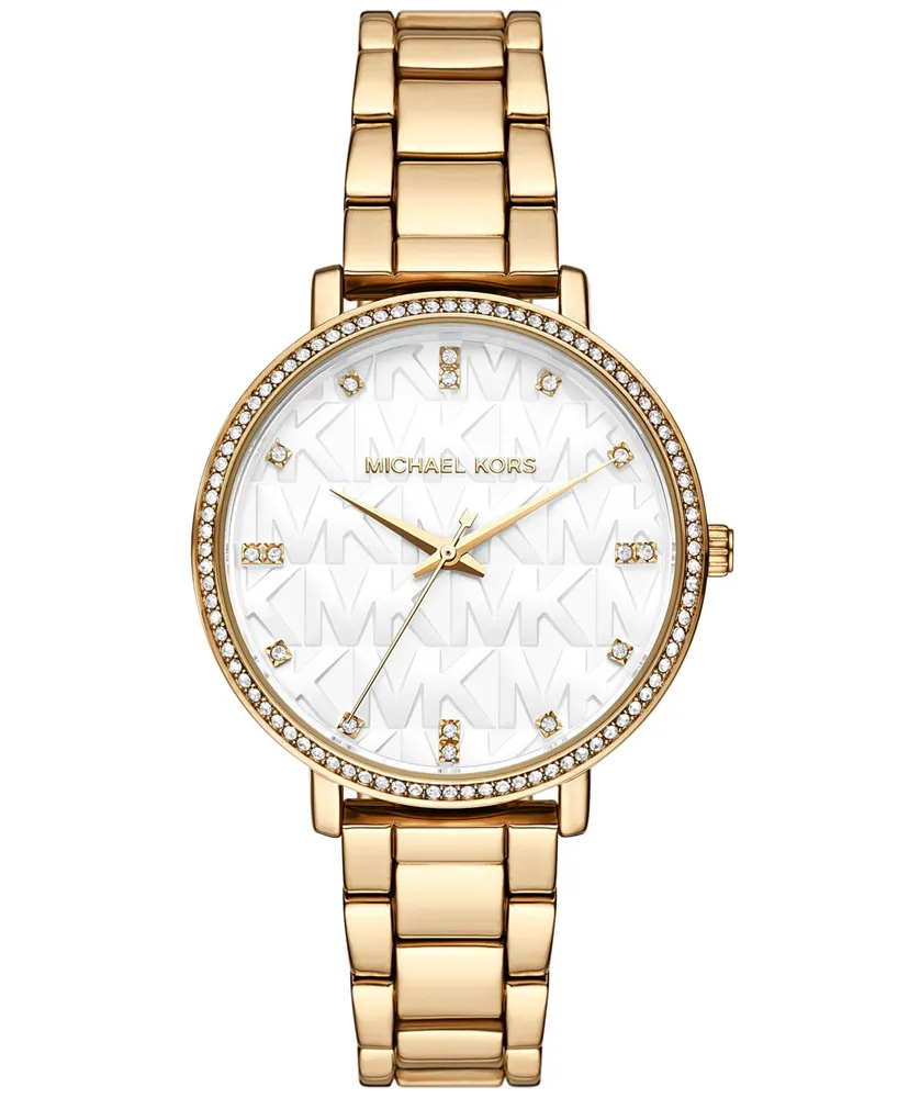 Michael Kors Women's Pyper Three-Hand Gold-Tone Bracelet Watch 38mm - Gold