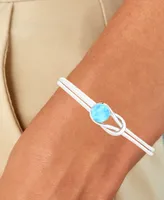 Larimar Knot Cuff Bangle Bracelet (2 ct. t.w.) in Sterling Silver