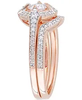 Diamond Halo Bridal Set (3/4 ct. t.w.) 14k Rose Gold