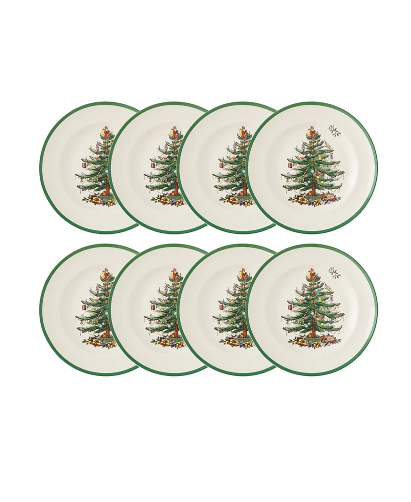 Spode Christmas Tree Dinner Plates, Set of 8