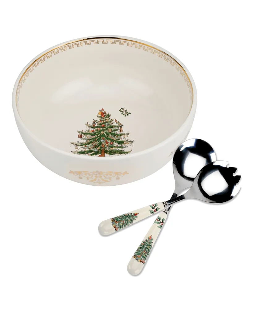 Spode Christmas Tree Salad Serving Set of 2