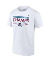Men's Fanatics White Colorado Avalanche 2022 Western Conference Champions Locker Room T-shirt