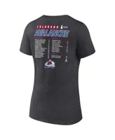 Women's Fanatics Heathered Charcoal Colorado Avalanche 2022 Stanley Cup Final Own Goal Roster V-Neck T-shirt