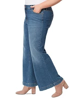 Jessica Simpson Trendy Plus Size True Love Trouser Wide-Leg Jeans