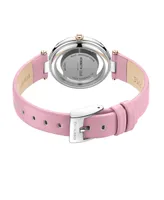 Kenneth Cole New York Women's Transparency Pink Genuine Leather Strap Watch 34mm
