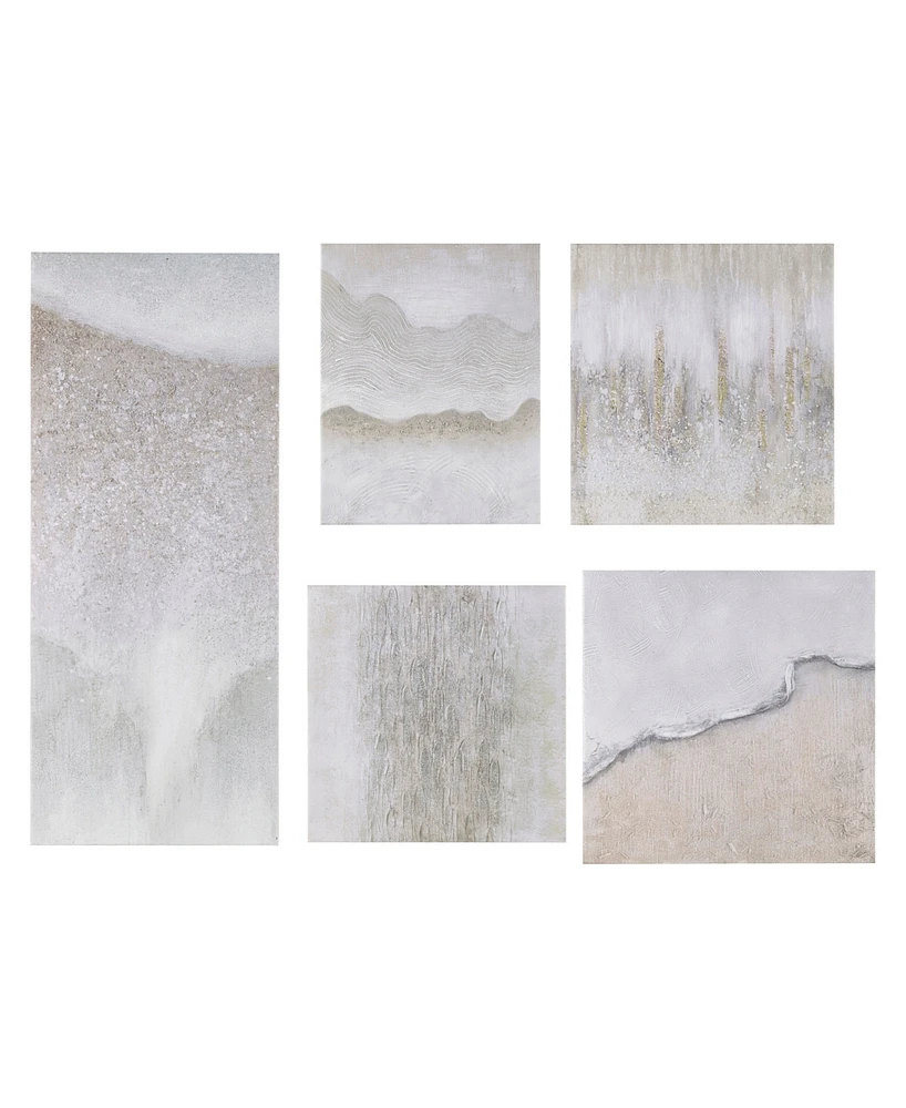 Madison Park Natural Essence Abstract Hand Embellished Glitz Gallery Canvas Wall Art, 5 Piece