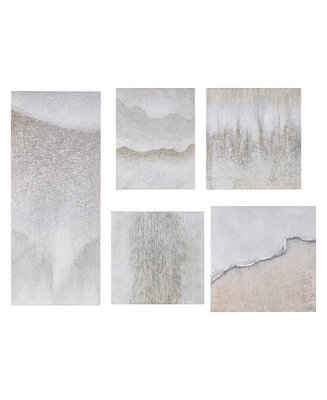 Madison Park Natural Essence Abstract Hand Embellished Glitz Gallery Canvas Wall Art, 5 Piece